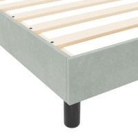 Produktbild för Bäddfjäder med huvudgavel Ljusgrå 140 x 200 cm Sammet