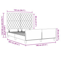 Produktbild för Bäddfjäder med huvudgavel Ljusgrå 140 x 200 cm Sammet