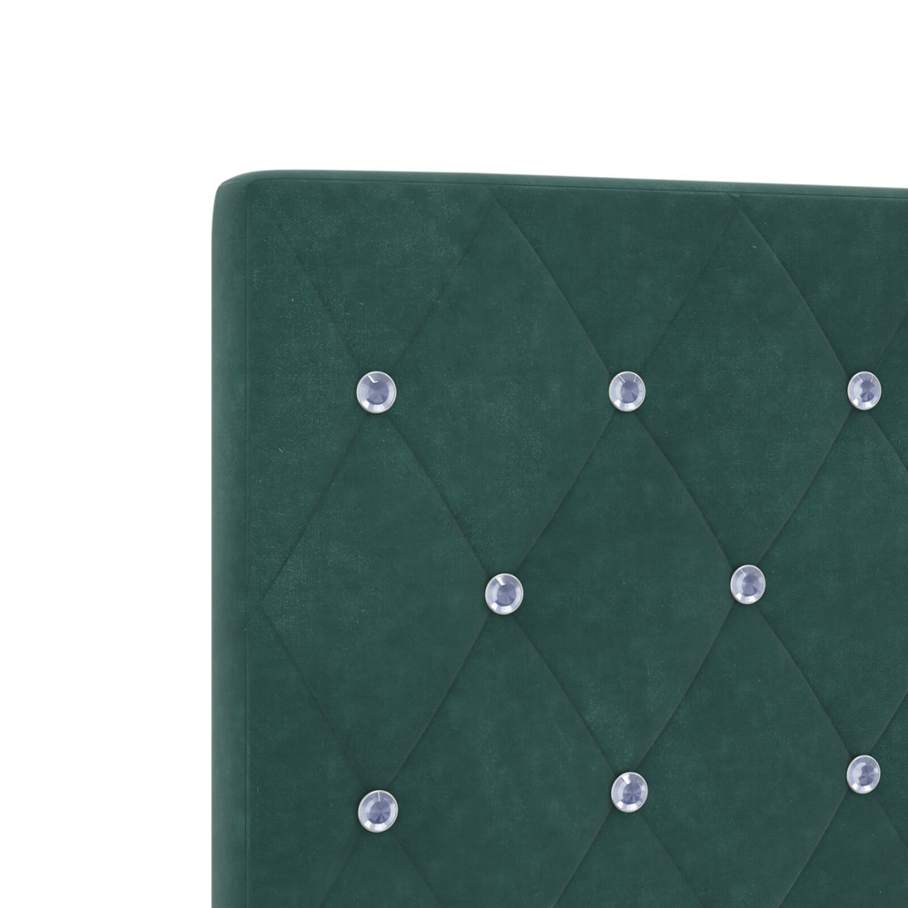 Produktbild för Bäddfjäder med huvudgavel Mörkgrön 200 x 200 cm Sammet