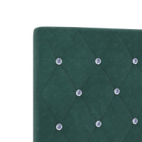 Produktbild för Bäddfjäder med huvudgavel Mörkgrön 200 x 200 cm Sammet