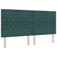 Produktbild för Bäddfjäder med huvudgavel Mörkgrön 200 x 200 cm Sammet