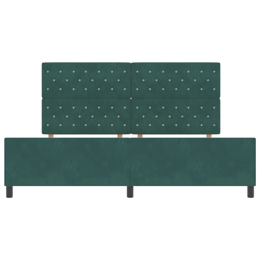 Produktbild för Bäddfjäder med huvudgavel Mörkgrön 200 x 200 cm Sammet