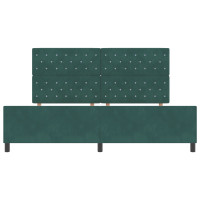 Produktbild för Bäddfjäder med huvudgavel Mörkgrön 200 x 200 cm Sammet
