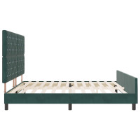 Produktbild för Bäddfjäder med huvudgavel Mörkgrön 200 x 200 cm Sammet