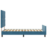 Produktbild för Bäddfjäder med huvudgavel Mörkblå 100 x 200 cm Sammet