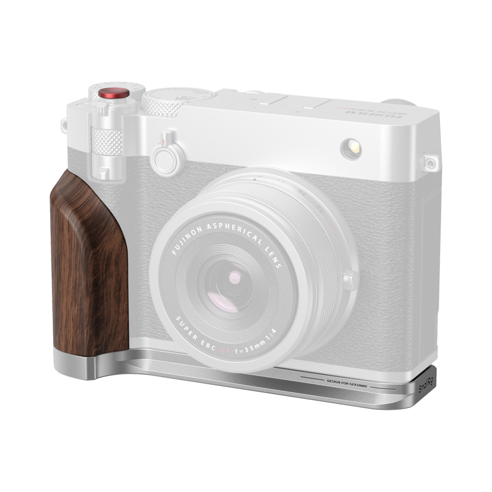Produktbild för SmallRig 5265 L-Shape Mount Plate with Wooden Handle for FUJIFILM GFX100RF Silver