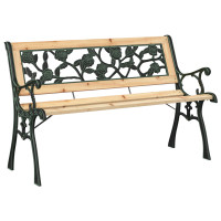 Produktbild för Trädgårdsbänk med kudde Brun 116 x 54 x 73 cm trä