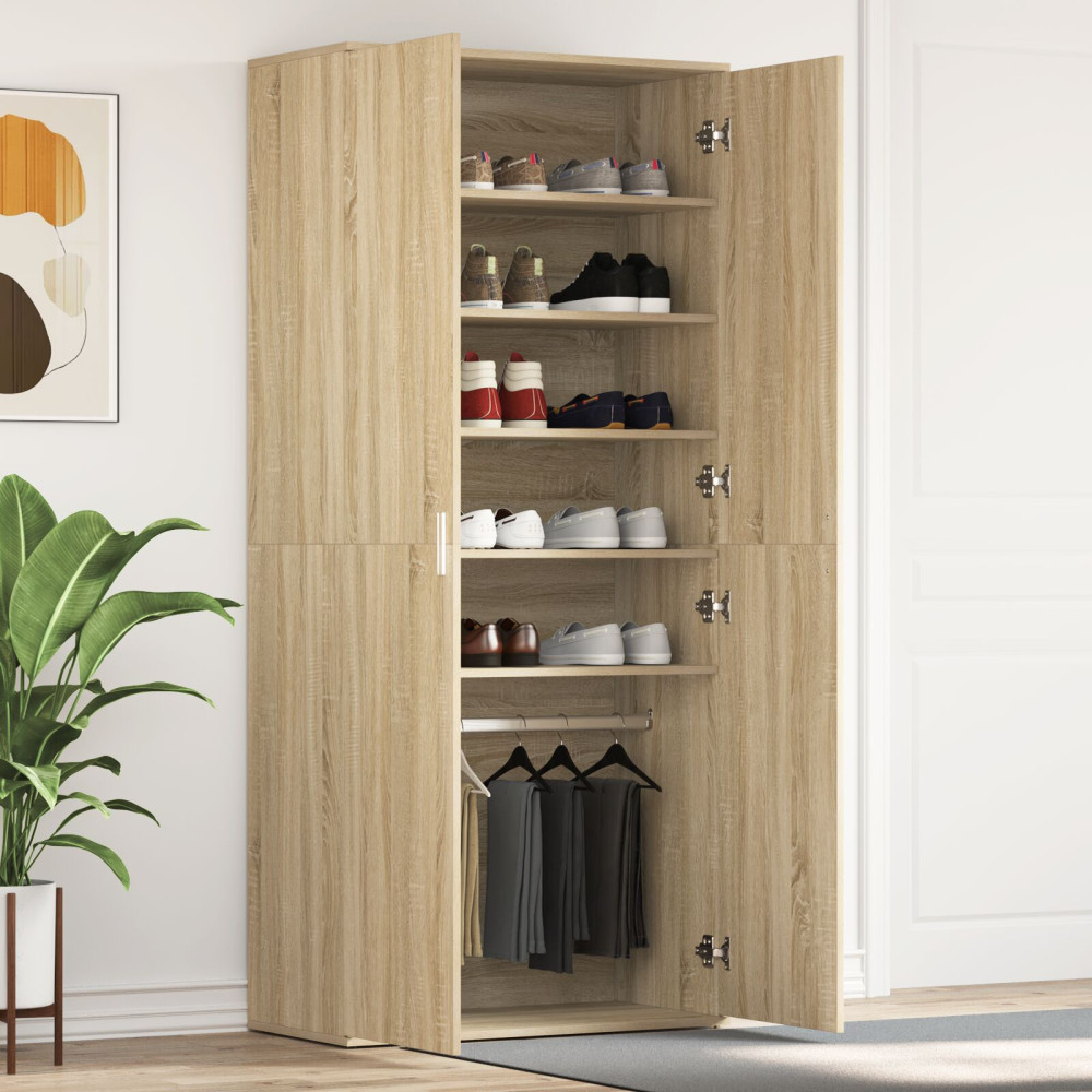 Produktbild för Skoskåp med hylla Sonoma-ek 80 x 39 x 178 cm Konstruerat trä