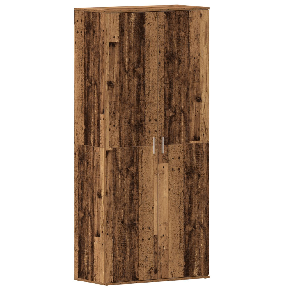 Produktbild för Skoskåp med hylla Gammalt trä 80 x 39 x 178 cm Konstruerat trä