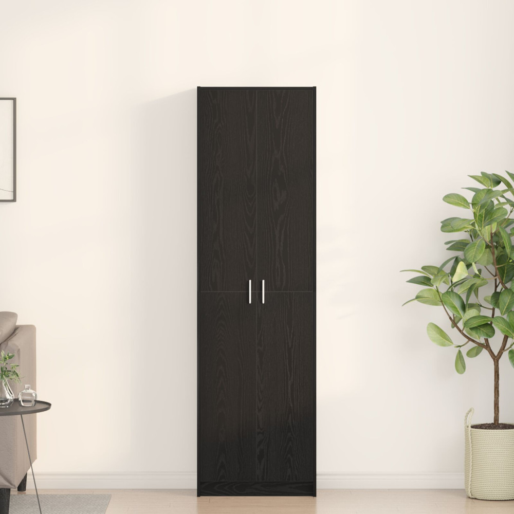 Produktbild för Garderob med hylla Svart Ek 55 x 25 x 189 cm Konstruerat trä
