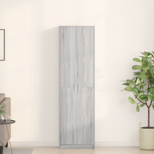 vidaXL Garderob med hylla Grå Sonoma 55 x 25 x 189 cm Konstruerat trä