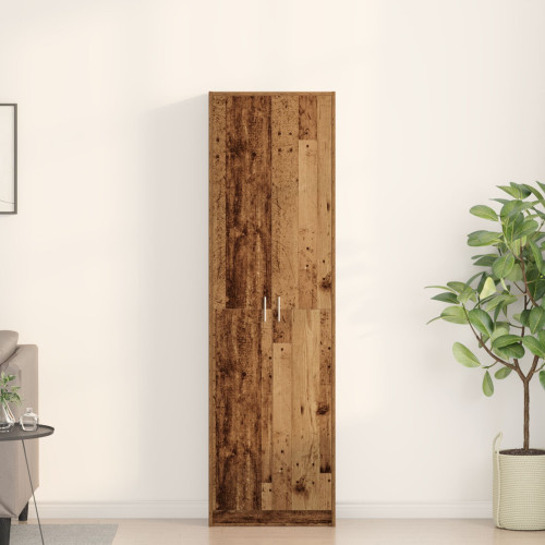 vidaXL Garderob med hylla Gammalt trä 55 x 25 x 189 cm Konstruerat trä - Skoskåp & Garderober