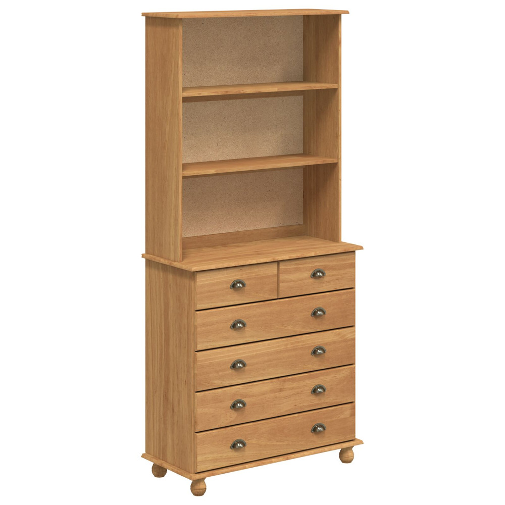 Produktbild för Hutch med låda ASKIM Honungsvax 91 x 40 x 200,5 cm Massiv furu