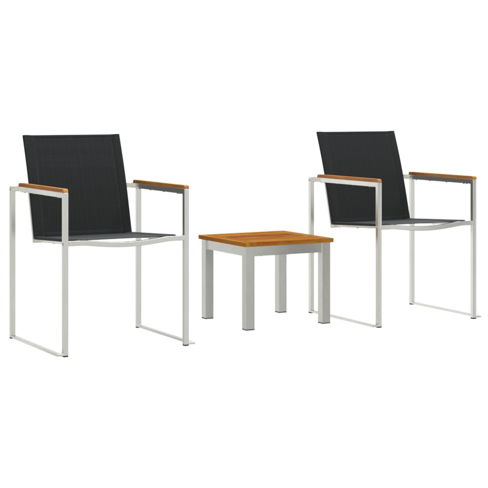 Produktbild för Trädgårdsmöbelset 3 pcs Brun och svart
