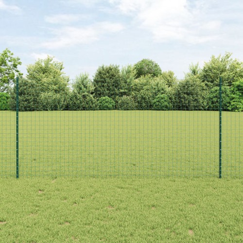 vidaXL Inbäddad staketpost 44 pcs Grön 160 cm Pulverlackerat stål