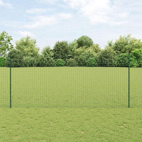 vidaXL Inbäddad staketpost 22 pcs Grön 180 cm Pulverlackerat stål
