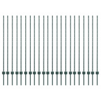 Produktbild för Inbäddad staketpost 22 pcs Grön 180 cm Pulverlackerat stål