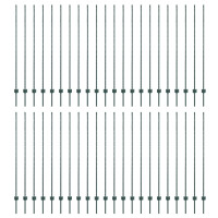 Produktbild för Inbäddad staketpost 44 pcs Grön 200 cm Pulverlackerat stål