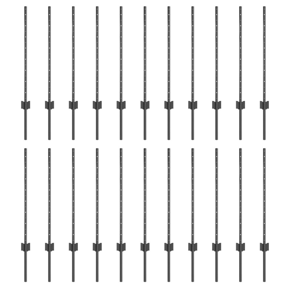 Produktbild för Utomhus inbyggd stolpe 22 st Grå 120 cm Pulverlackerat stål