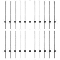 Produktbild för Utomhus inbyggd stolpe 22 st Grå 120 cm Pulverlackerat stål