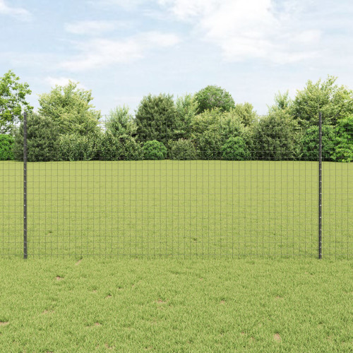 vidaXL Inbäddad staketpost 22 pcs Grå 160 cm Pulverlackerat stål
