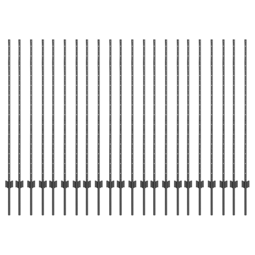 Produktbild för Utomhus inbyggd stolpe 22 st Grå 180 cm Pulverlackerat stål