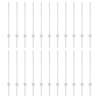 Produktbild för Utomhus inbyggd stolpe 22 st Silver 120 cm Pulverlackerat stål