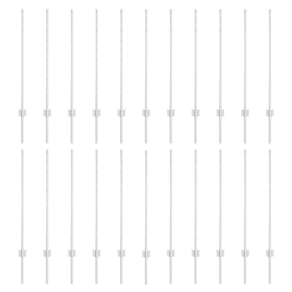 Produktbild för Utomhus inbyggd stolpe 22 st Silver 140 cm Pulverlackerat stål