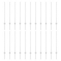 Produktbild för Utomhus inbyggd stolpe 22 st Silver 140 cm Pulverlackerat stål