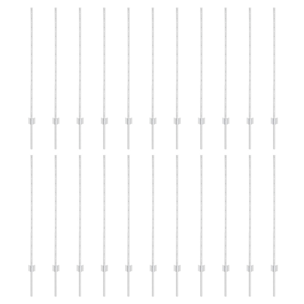 Produktbild för Utomhus inbyggd stolpe 22 st Silver 160 cm Pulverlackerat stål