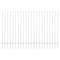 Produktbild för Inbäddad staketpost 22 st Silver 200 cm Pulverlackerat stål
