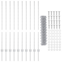 Produktbild för Kedjegaller med stolpe 10 x 1,2 m Galvaniserat stål Silver Mesh