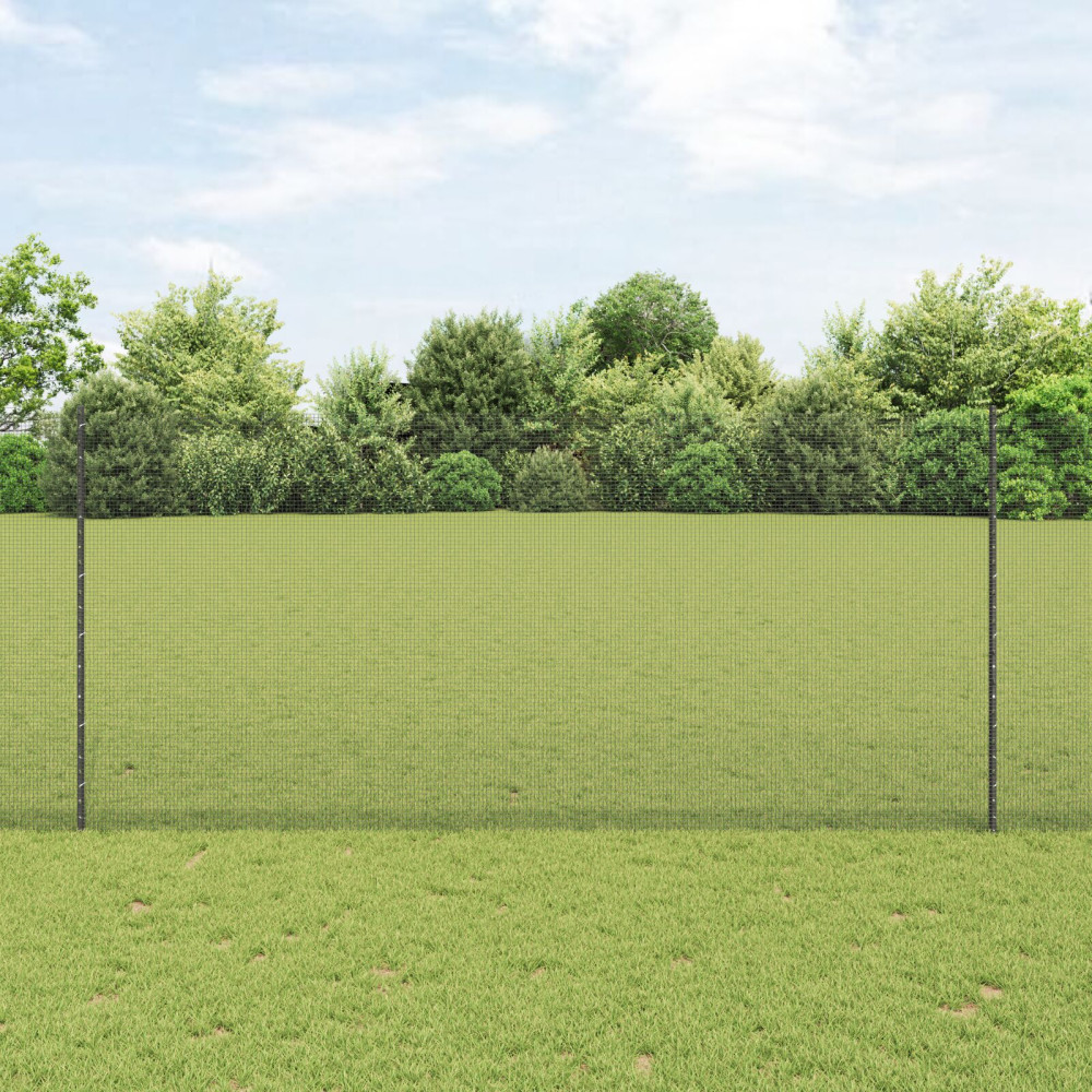 Produktbild för Svetsat trådgeller med stolpar 10 x 1,4 m PVC-belagda stål Grå