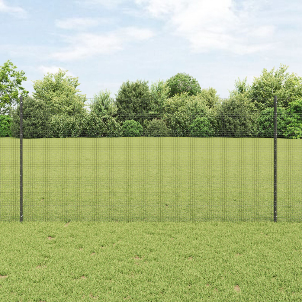 Produktbild för Svetsat trådgeller med stolpar 50 x 1,2 m PVC-belagda stål Grå
