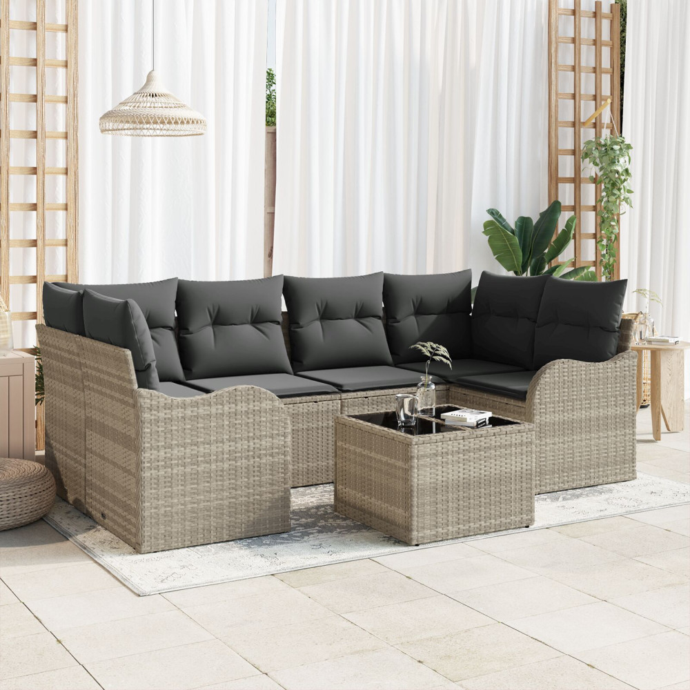 Produktbild för Trädgårdsoffset Ljusgrå 55 x 55 x 37 cm konstrotting