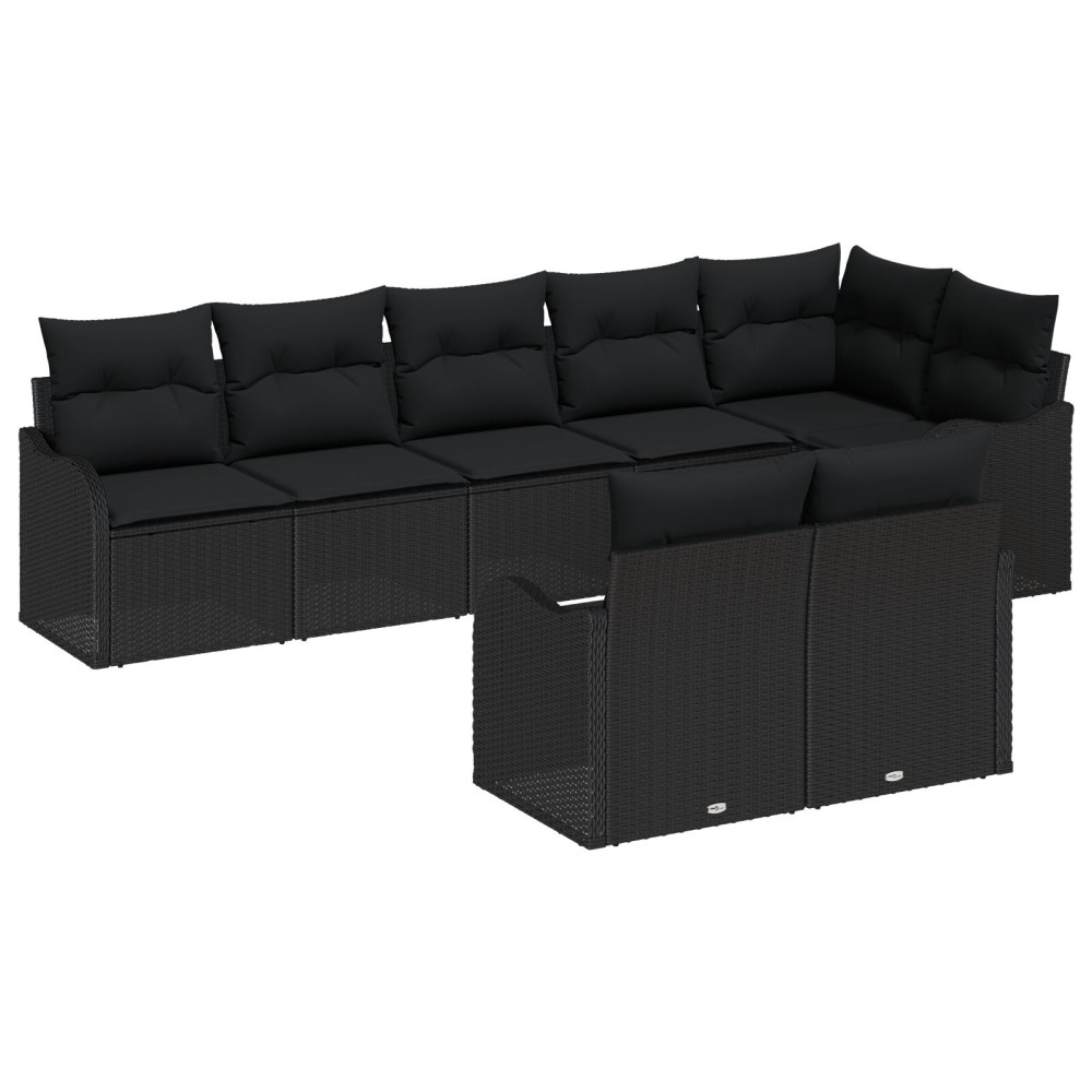 Produktbild för Trädgårdsoffset 8 pcs Svart konstrotting