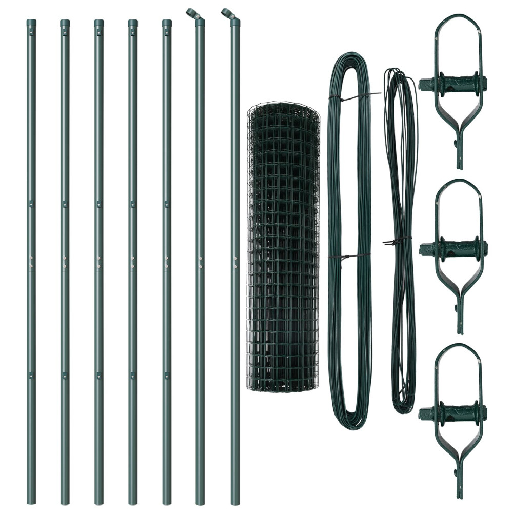 Produktbild för Euro Stängsel Markfäste 10 x 1 m PVC-belagda stål Grön Mesh