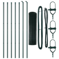 Produktbild för Euro Stängsel Markfäste 10 x 1 m PVC-belagda stål Grön Mesh