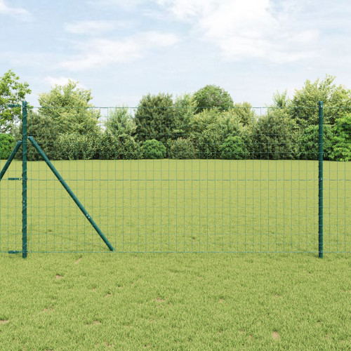 vidaXL Euro Stängsel Markfäste 10 x 1,4 m PVC-belagda stål Grön Mesh