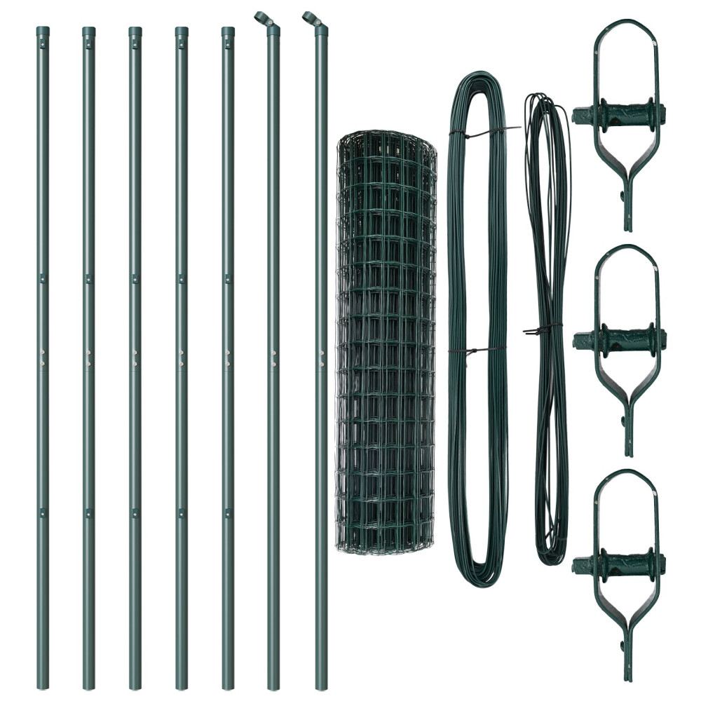 Produktbild för Euro Stängsel Markfäste 10 x 1,4 m PVC-belagda stål Grön Mesh