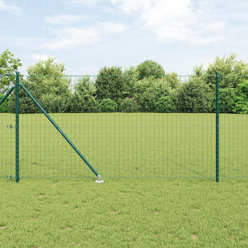 Produktbild för Euro Staket med Spikar 10 x 1,2 m PVC-belagda stål Grön Mesh