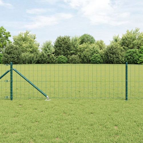 vidaXL Euro Staket med Spikar 10 x 0,4 m PVC-belagda stål Grön Mesh