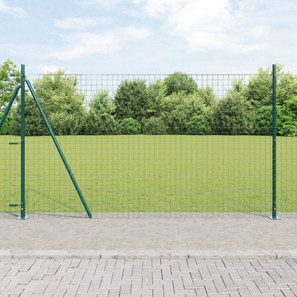 Produktbild för Utomhus Euro Staket med Betongbas 10 x 1,4 m PVC-belagda stål