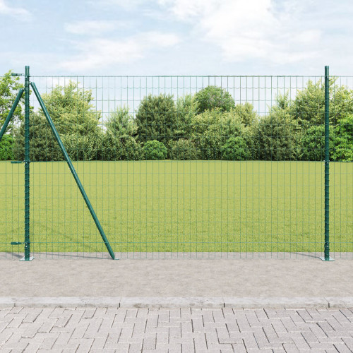 vidaXL Utomhus Euro Staket med Betongbas 10 x 1,4 m PVC-belagda stål