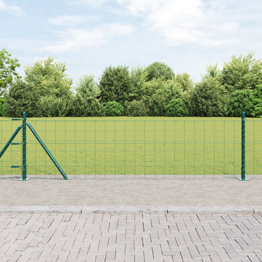 Produktbild för Euro Stängsel med Betongfundament 25 x 0,4 m PVC-belagda stål