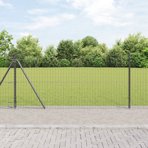 vidaXL Euro Stängsel med Betongfundament 10 x 0,8 m PVC-belagda stål