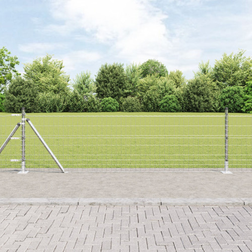 vidaXL Utomhus Euro Staket med Betongbas 50 x 0,4 m Varmförzinkad stål