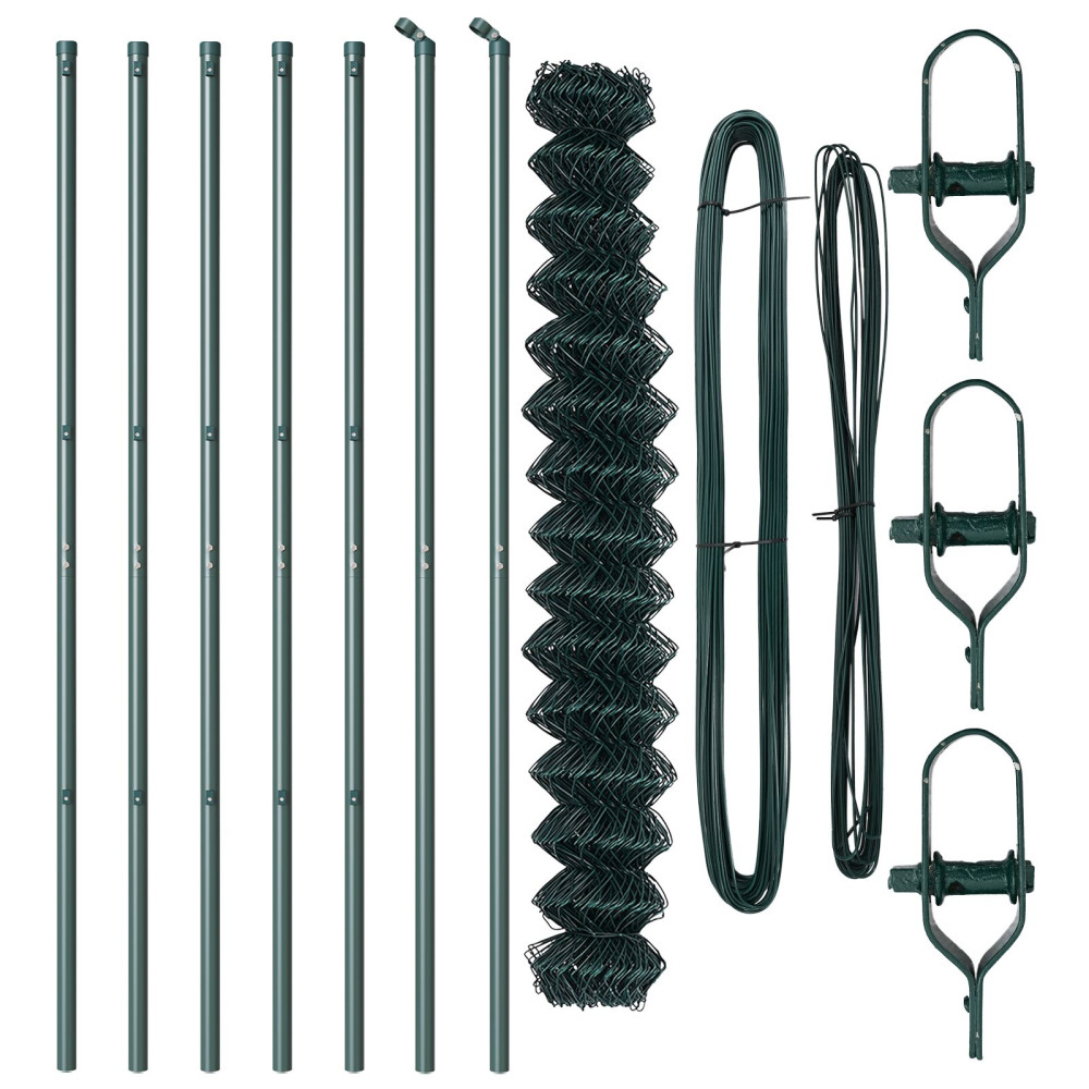Produktbild för Kedjehängd Stängsel Markfix 10 x 1,6 m PVC-belagda stål Grön