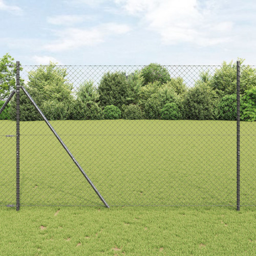 vidaXL Utomhus kedjegjämnings staket markfäste 10 x 1,6 m Grå Mesh