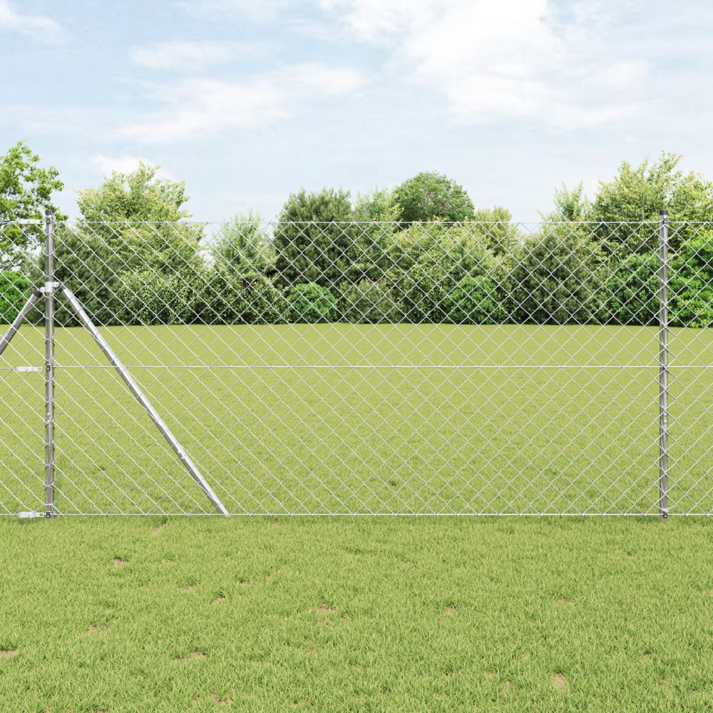 Produktbild för Kedjehängd Stängsel Markfix 25 x 1 m Galvaniserat stål Silver